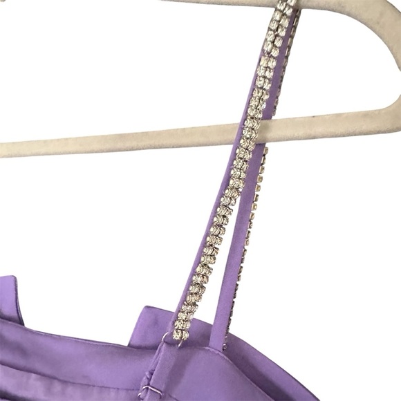 NWT Bagatelle Purple Bow Rhinestone Strap Crop Top Size 8 - Picture 3 of 6